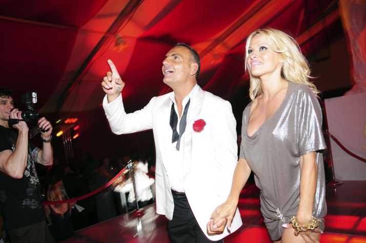 Pamela Anderson. Christian Audigier 50th birthday party at the Petersen Automotive museum in Handcock park, inside Los Angeles, US-23/05/08