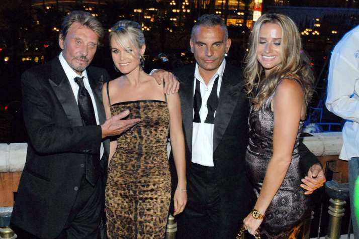 Johnny Hallyday, Laetitia Hallyday, Christian Audigier and Ira Audigier Grand opening of 'Christian Audigier The Nightclub' at Treasure Island hotel casino Las Vegas, Nevada - 04.07.08 Credit: (Mandatory): WENN/christian_audigier_club_opening_060708.christi/0807061044